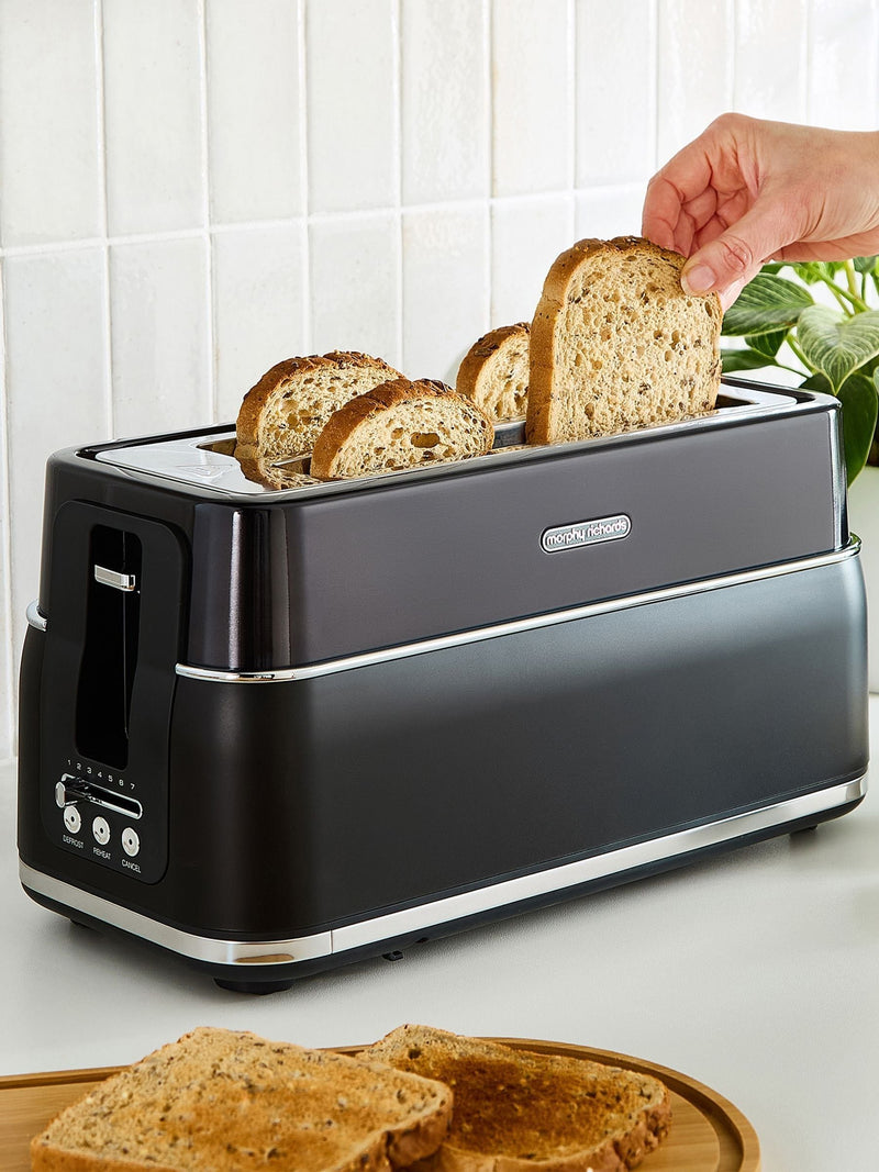 Morphy Richards Black Signature 4 slice toaster, imported from the UK