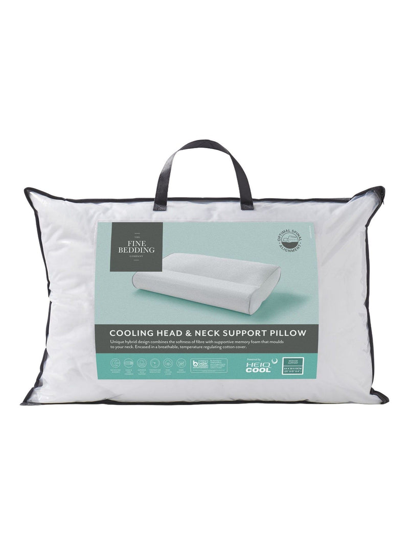 FBC Cooling Head and Neck Support Pillow White 48x74cm - British product