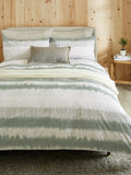 Green Ikat Geo duvet cover and pillowcase set, UK version