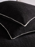 Black fleece trim duvet cover and pillowcase set - British product