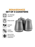 Tower grey storage canisters set of 3 (British brand)