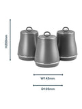 Tower grey storage canisters set of 3 (British brand)