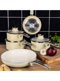 Swan retro cream saucepan set 3 piece, UK version