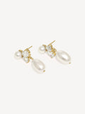 CompletedWorks gold plated pearl drop earrings - British product