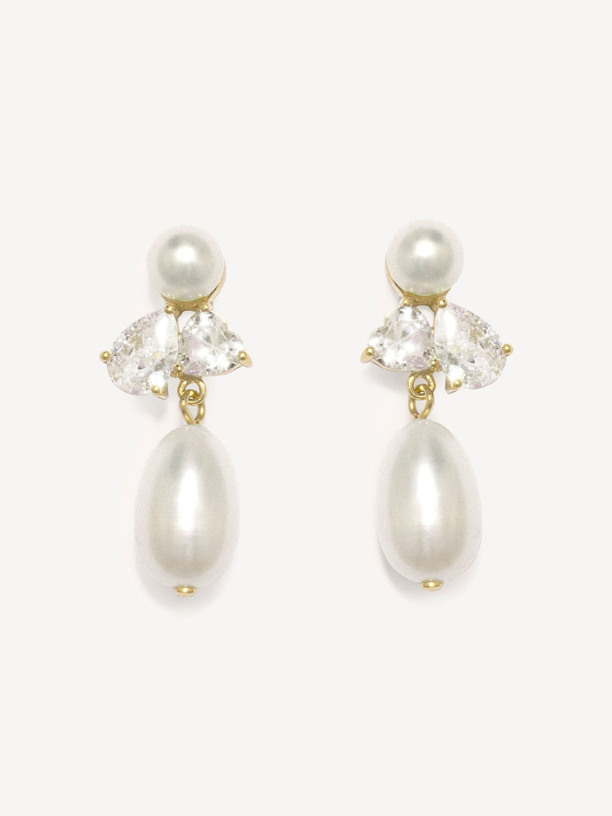 CompletedWorks gold plated pearl drop earrings - British product