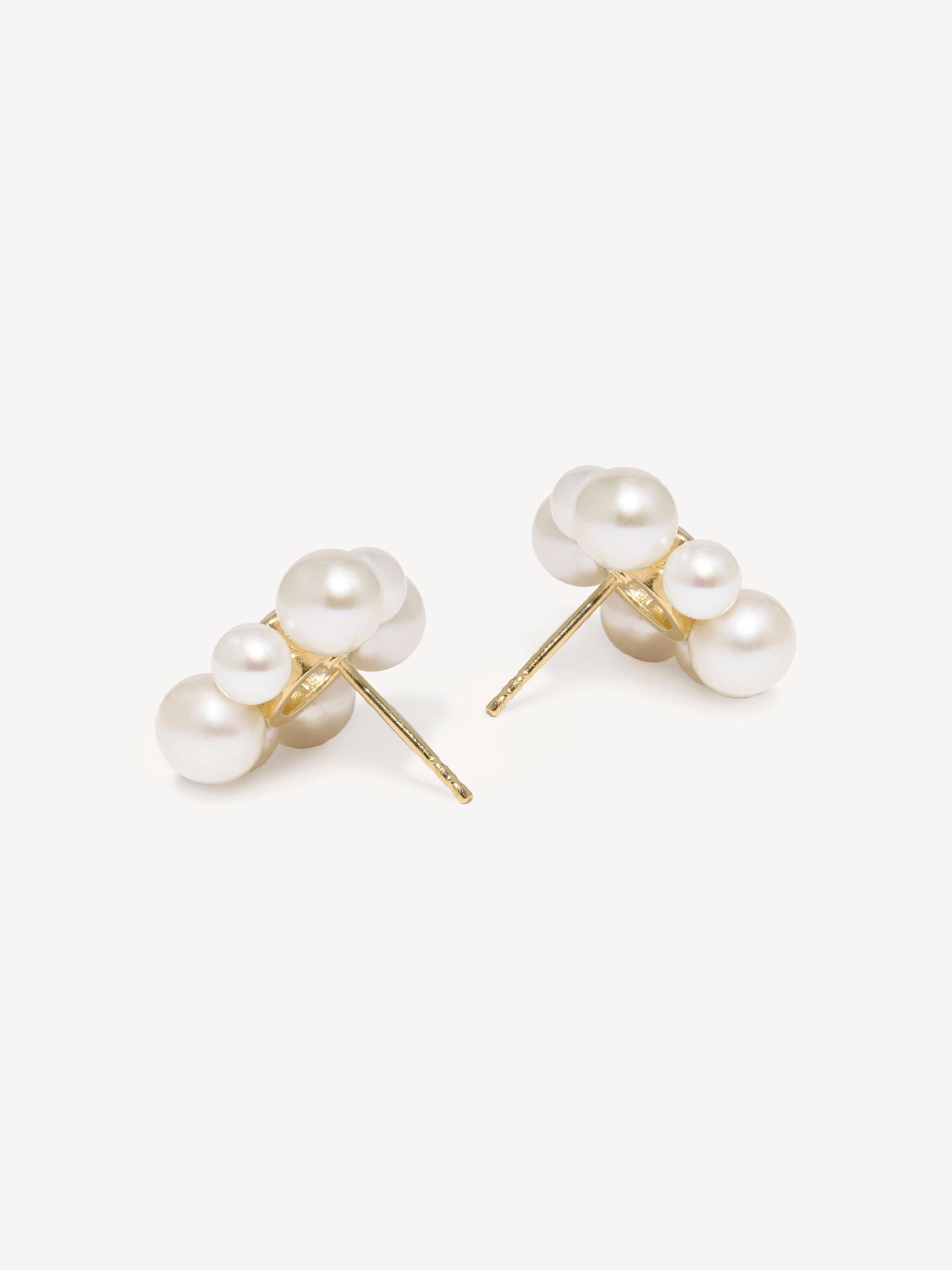 CompletedWorks gold vermeil pearl zirconia earrings 19mm (British brand)