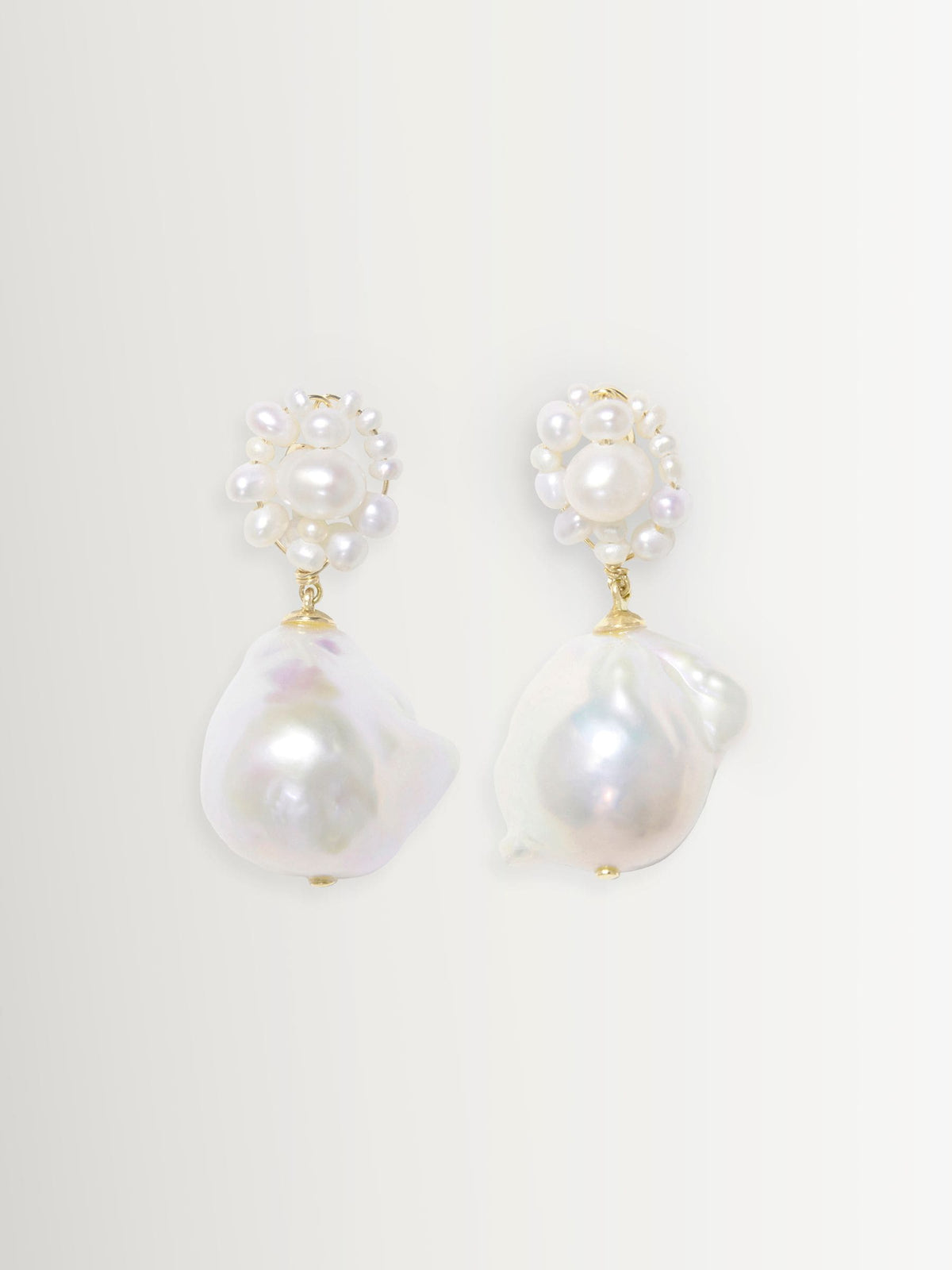 CompletedWorks gold tone pearl earrings, imported from the UK