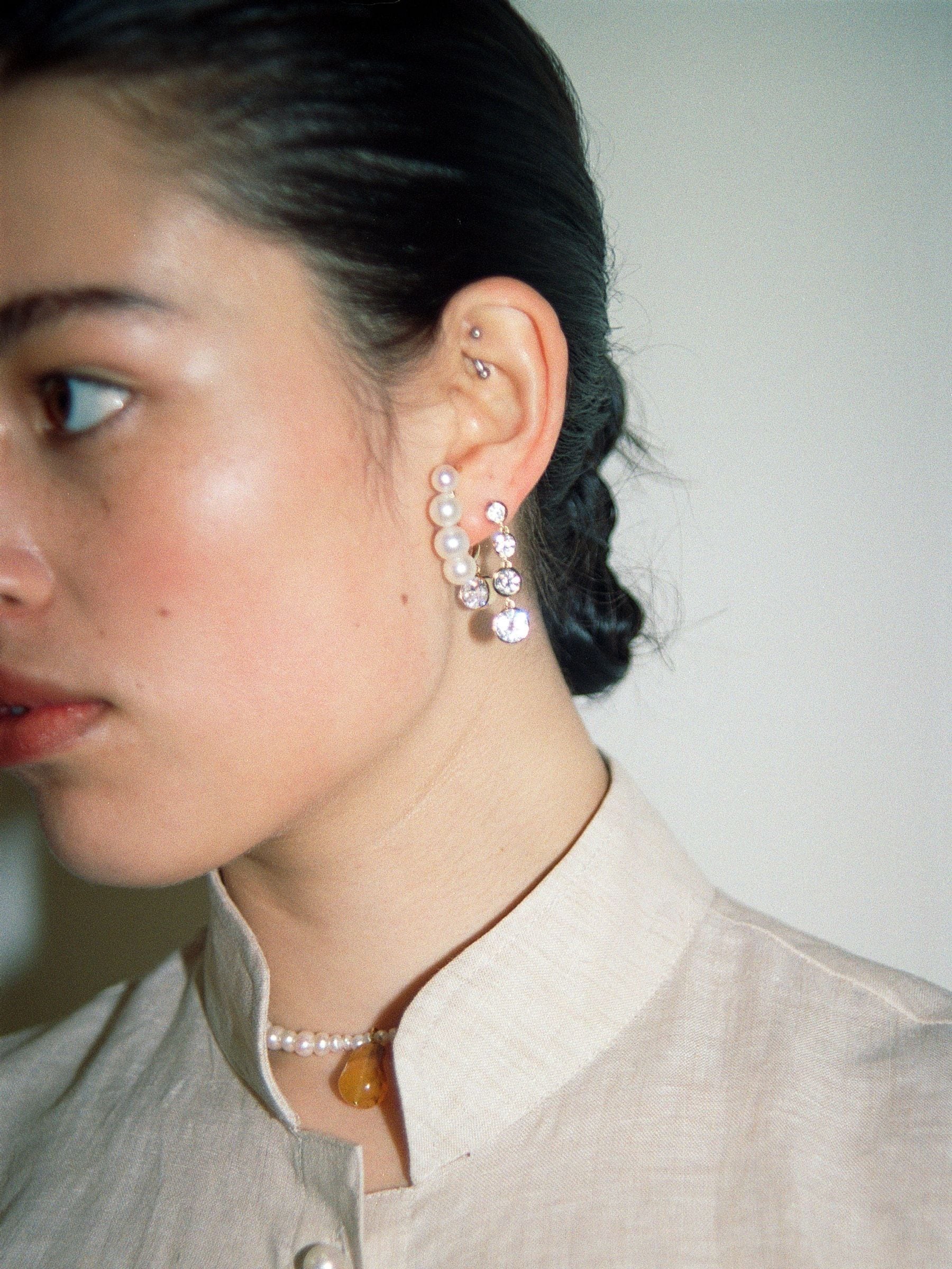 CompletedWorks gold tone earrings with cubic zirconia, UK version