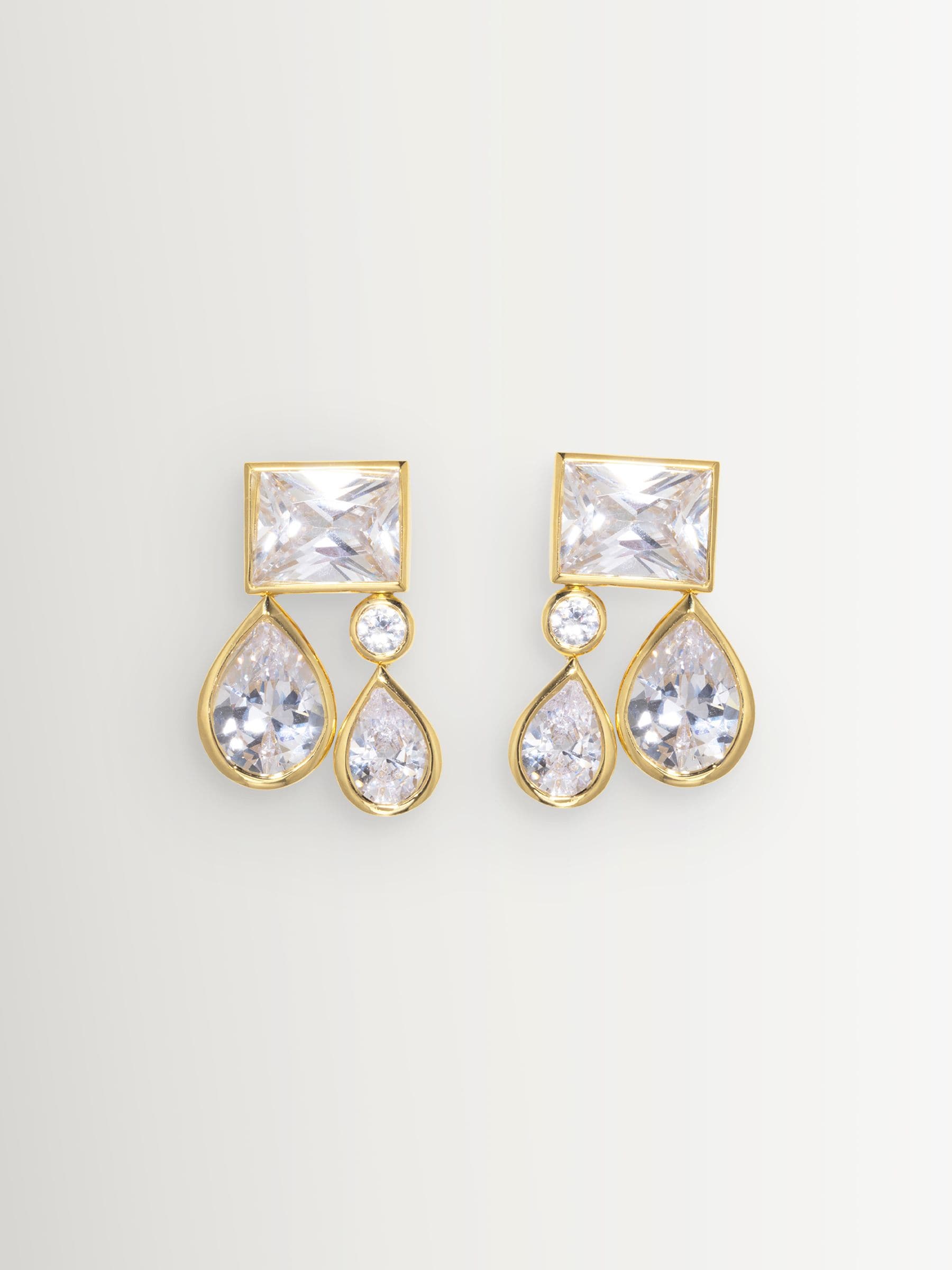 CompletedWorks gold tone earrings with zirconia, UK version