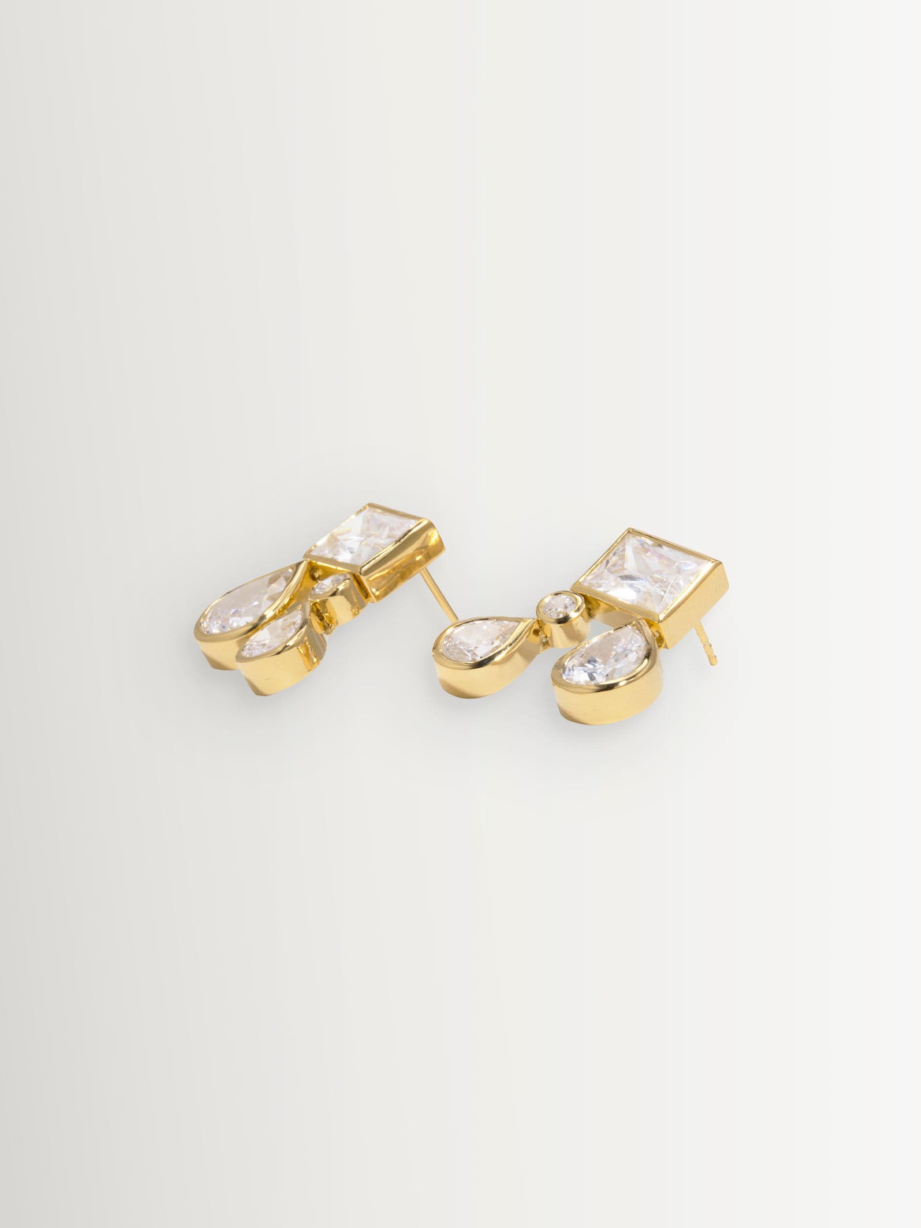 CompletedWorks gold tone earrings with zirconia, UK version