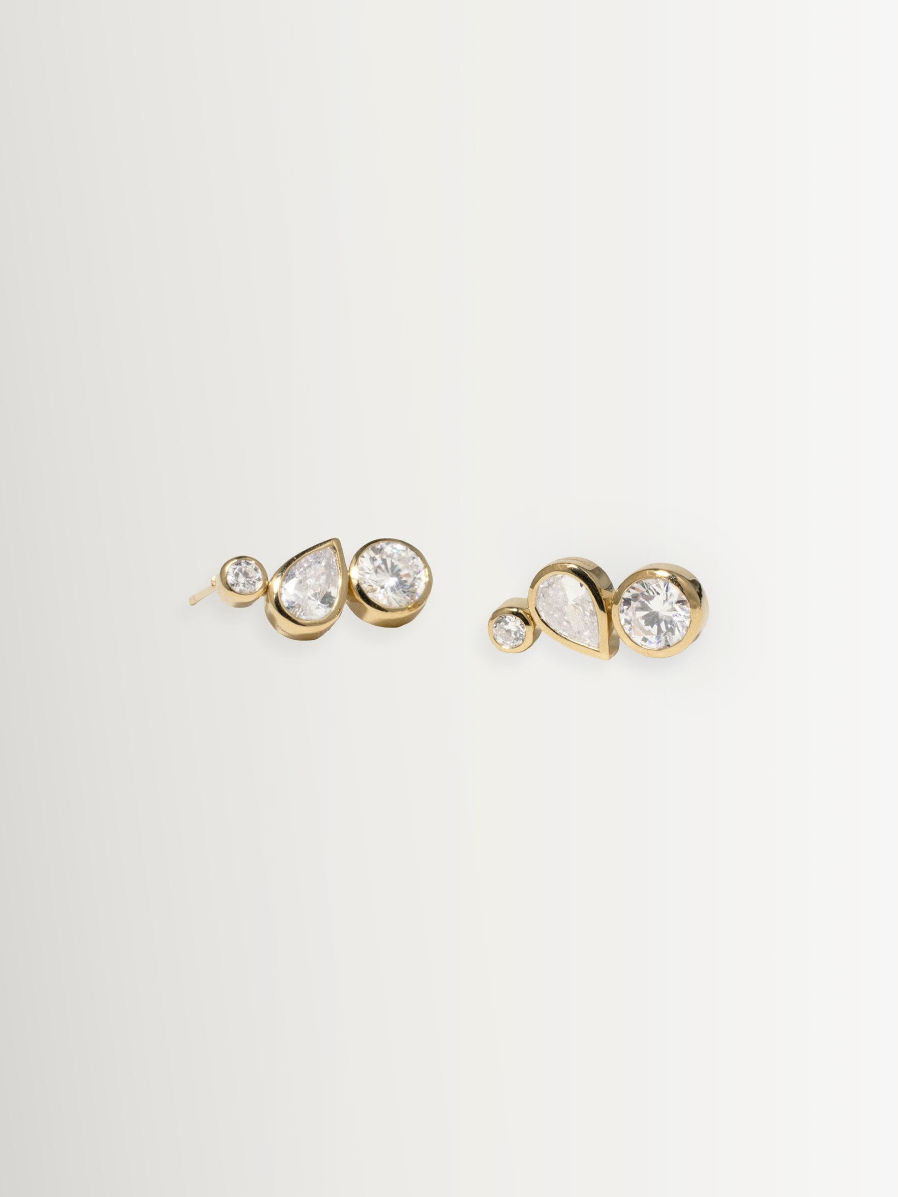 CompletedWorks gold tone earrings like peas in a pod (British brand)