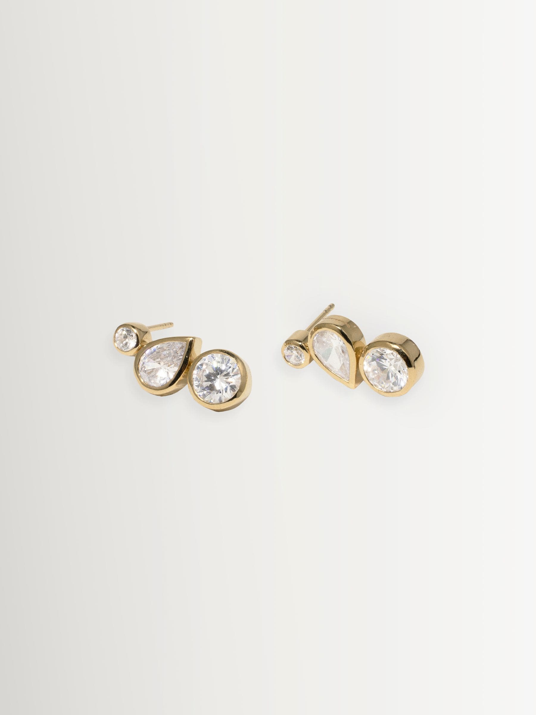 CompletedWorks gold tone earrings like peas in a pod (British brand)