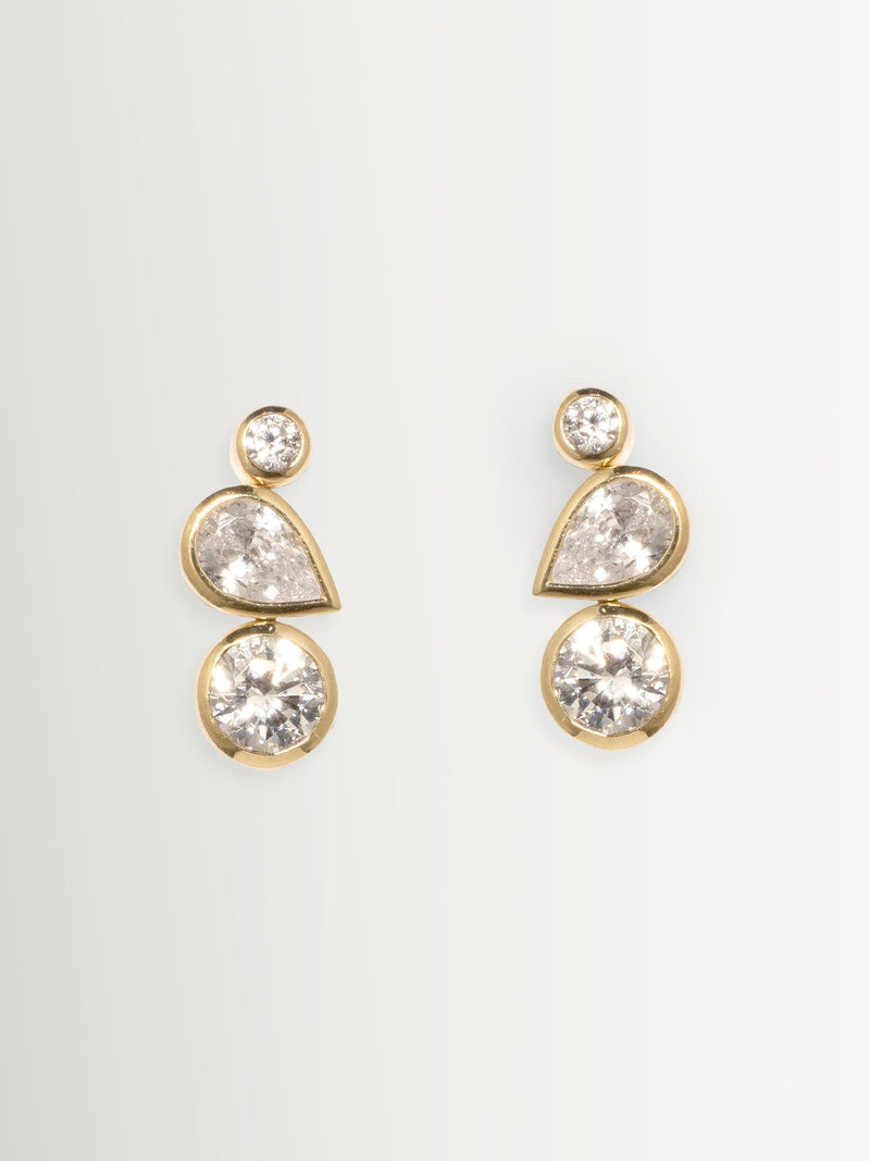 CompletedWorks gold tone earrings like peas in a pod (British brand)