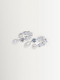 CompletedWorks silver tone cascading earrings with freshwater pearl and zirconia, UK version