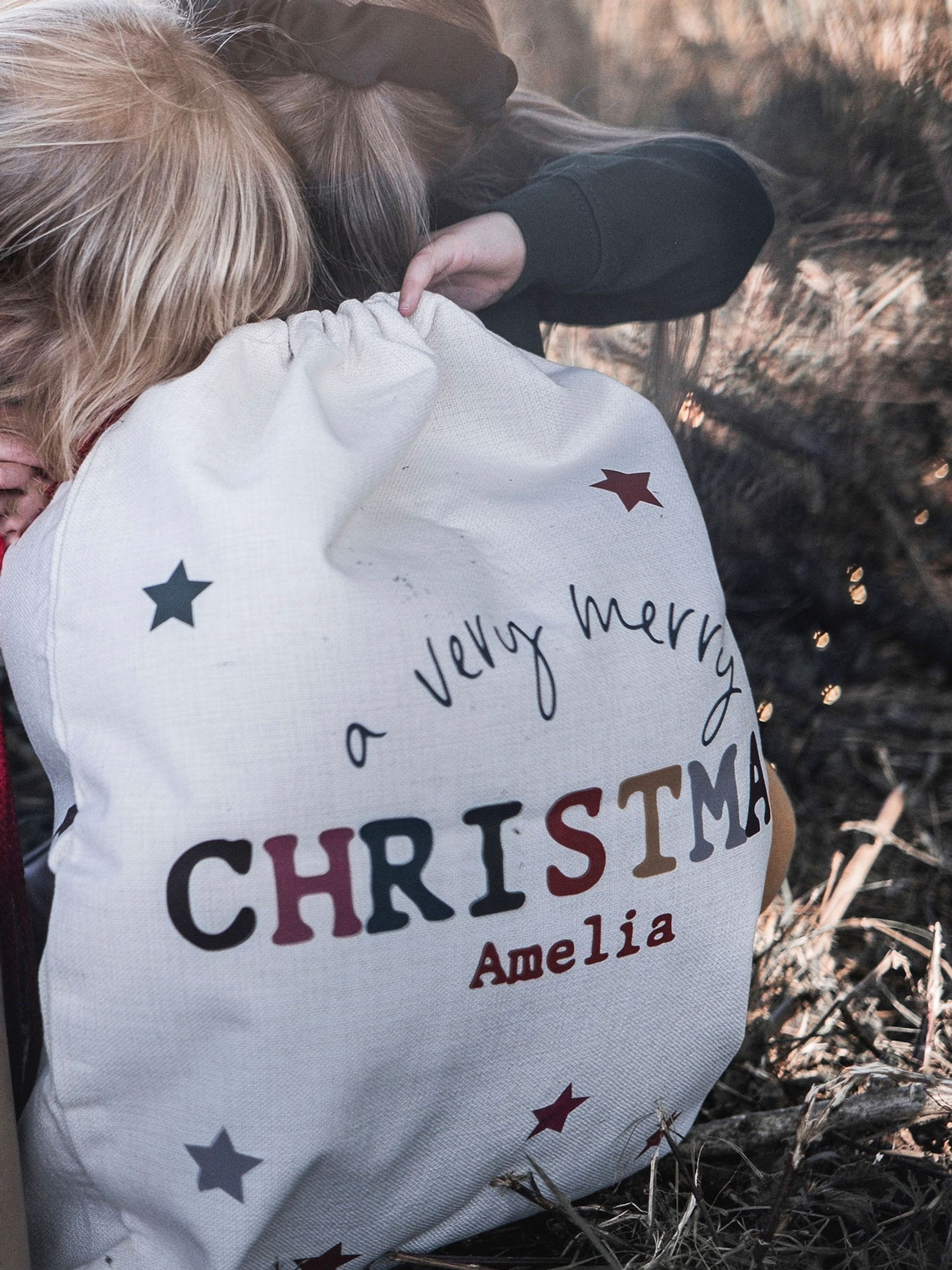 Solesmith linen Christmas personalised sack - British product