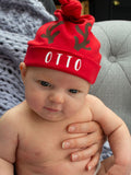 Solesmith personalisable Christmas reindeer baby hat, imported from the UK