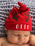 Solesmith personalisable Christmas reindeer baby hat, imported from the UK
