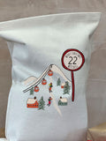 Solesmith linen Christmas sack ski scene personalised (British brand)