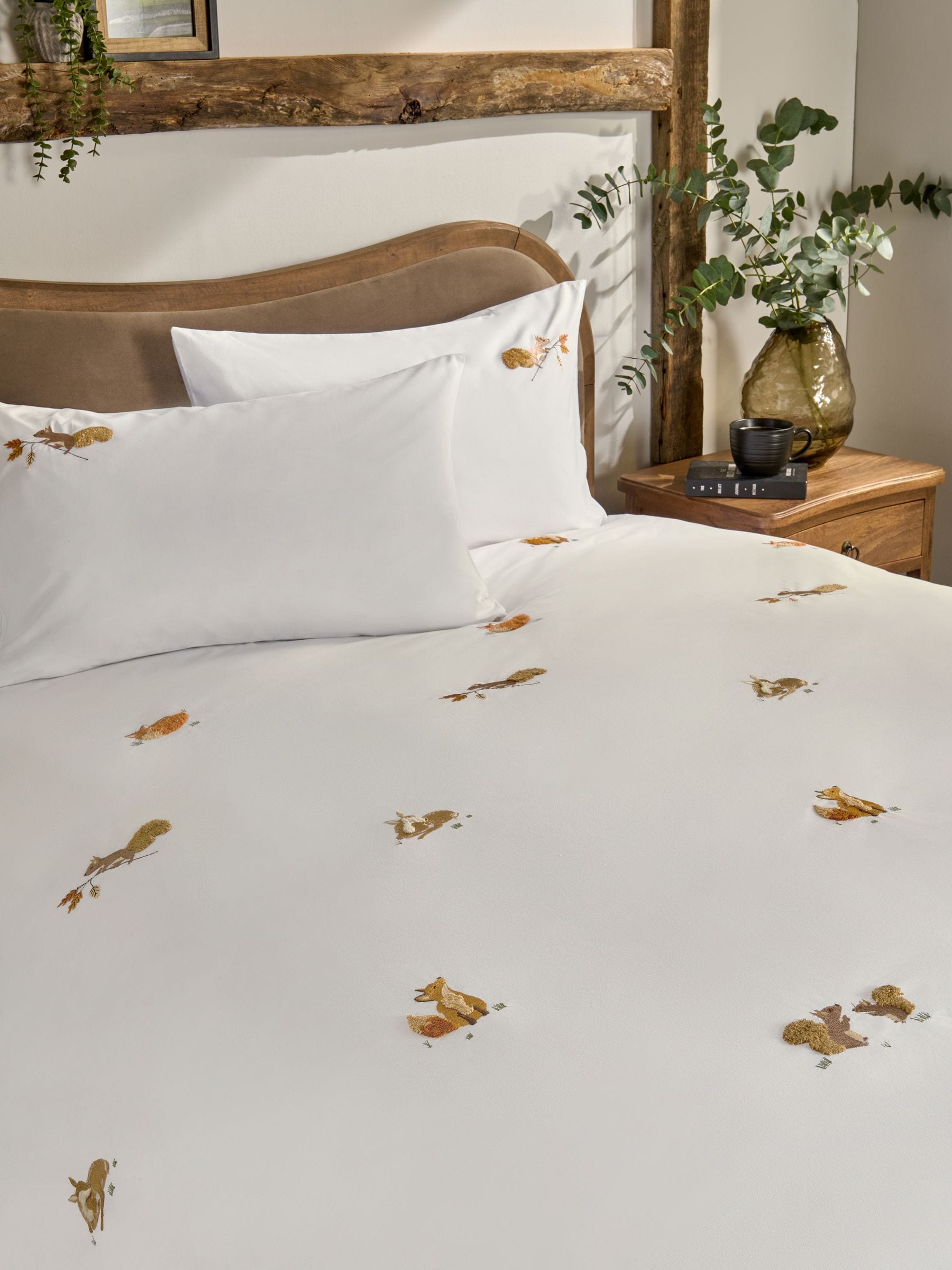 Autumn woodland duvet cover and pillowcase set, imported from the UK
