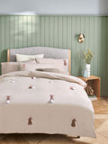 Natural Bunny tufted pom duvet cover and pillowcase set, imported from the UK