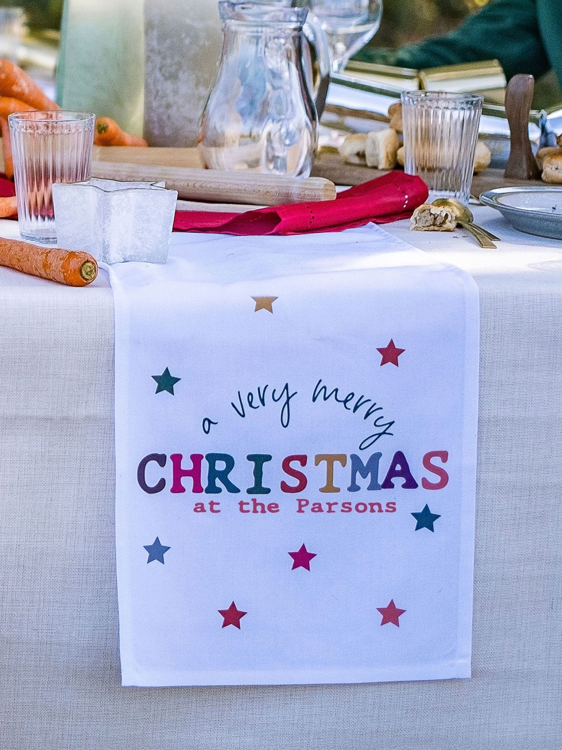 Solesmith personalised Christmas table runner 228x30cm (British brand)