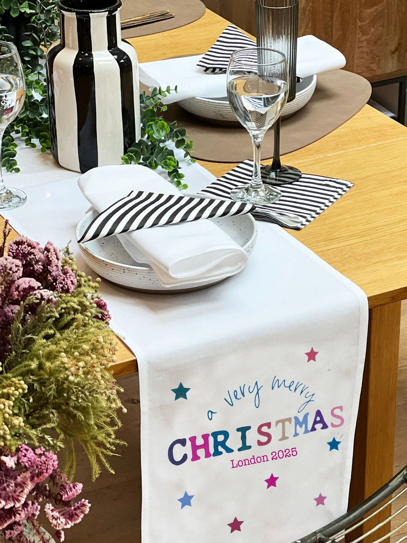 Solesmith personalised Christmas table runner 228x30cm (British brand)