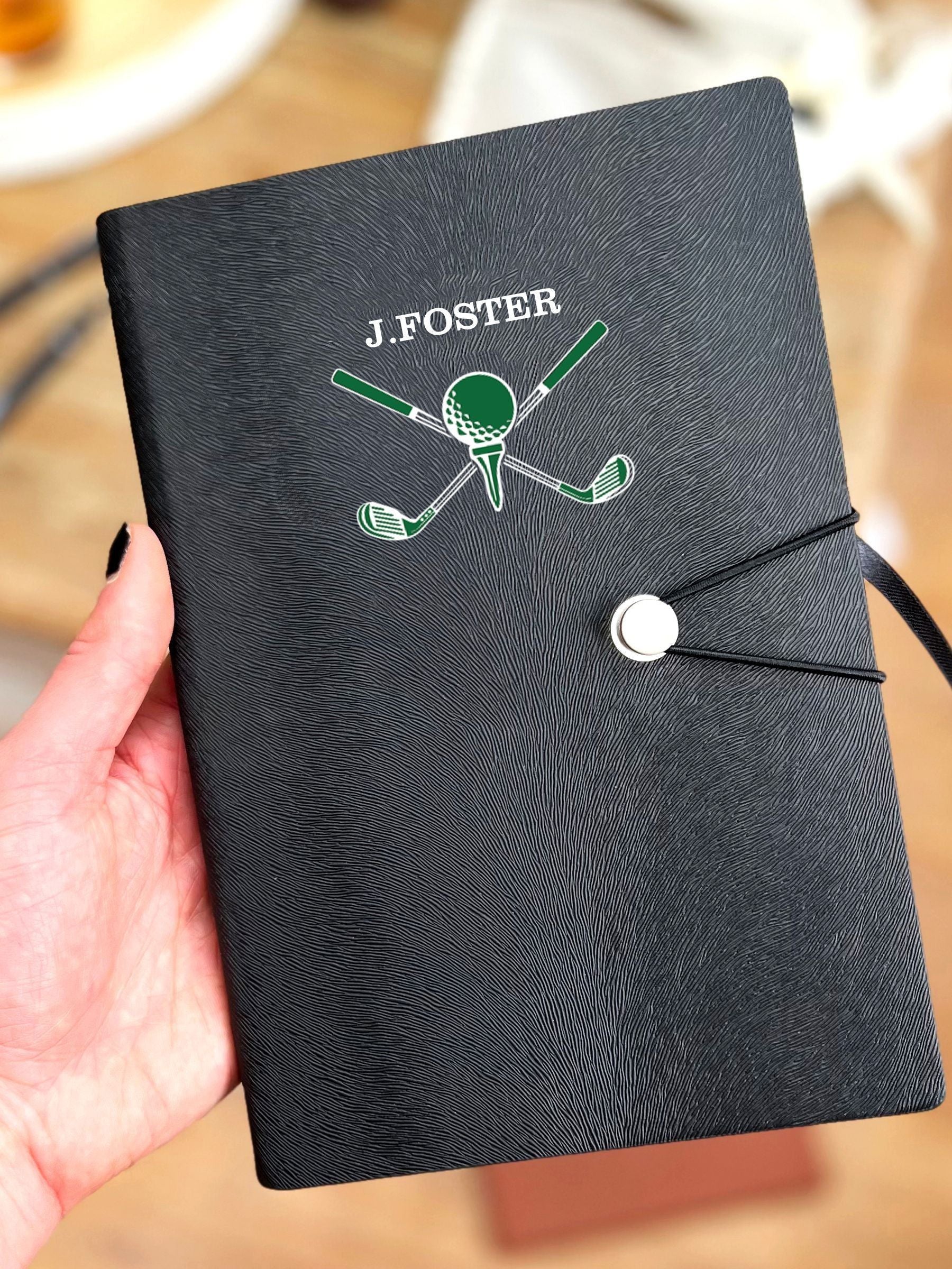 Solesmith personalised golf notebook, imported from the UK
