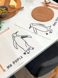 Solesmith personalised place mats with penguins in love design, set of 2, imported from the UK