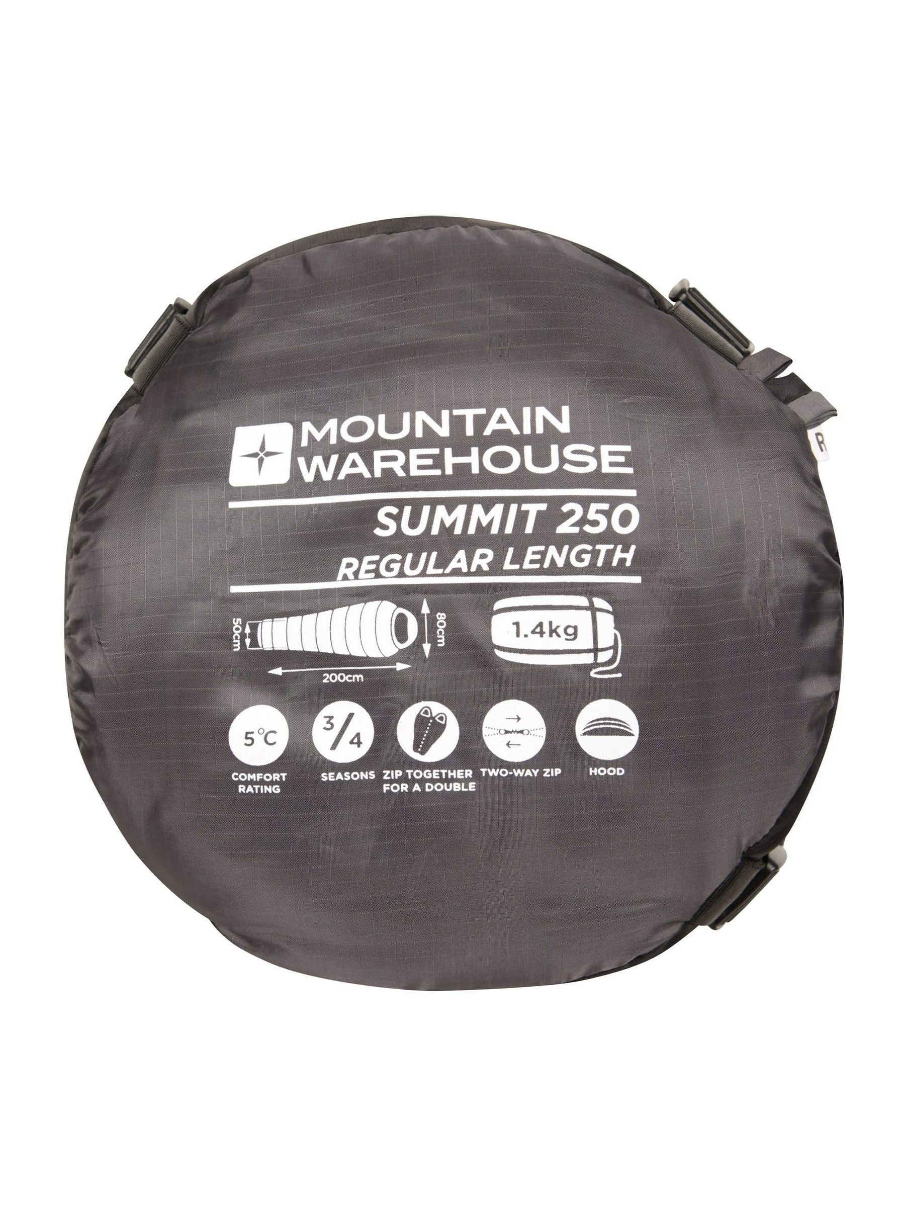 Mountain Warehouse Summit 250 Grey sleeping bag regular 200cm, UK version
