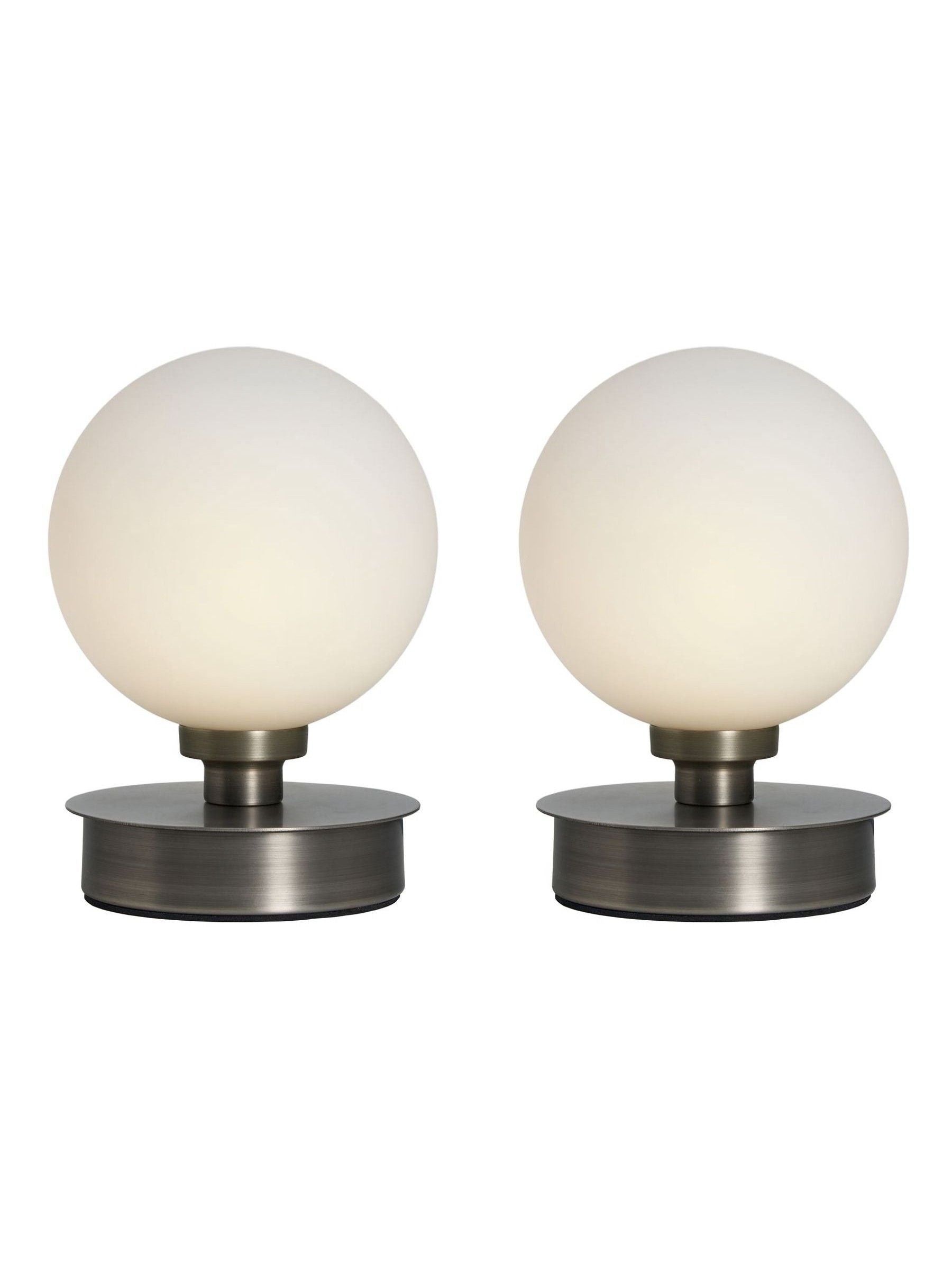 BHS Claude touch table lamps pewter set, imported from the UK