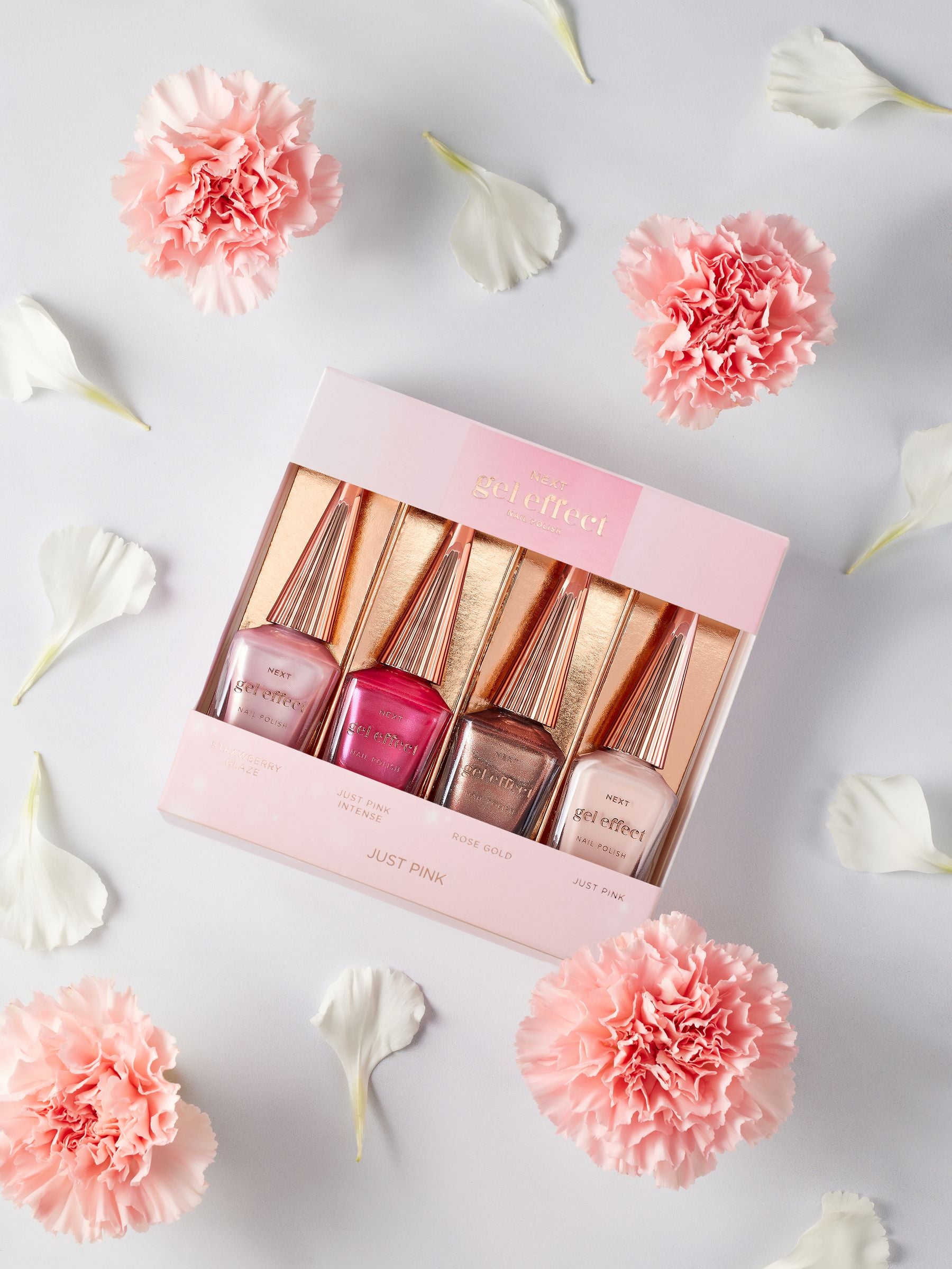 Next gel effect nail polish gift set four pink shades, UK version