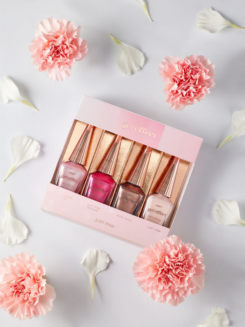 Next gel effect nail polish gift set four pink shades, UK version