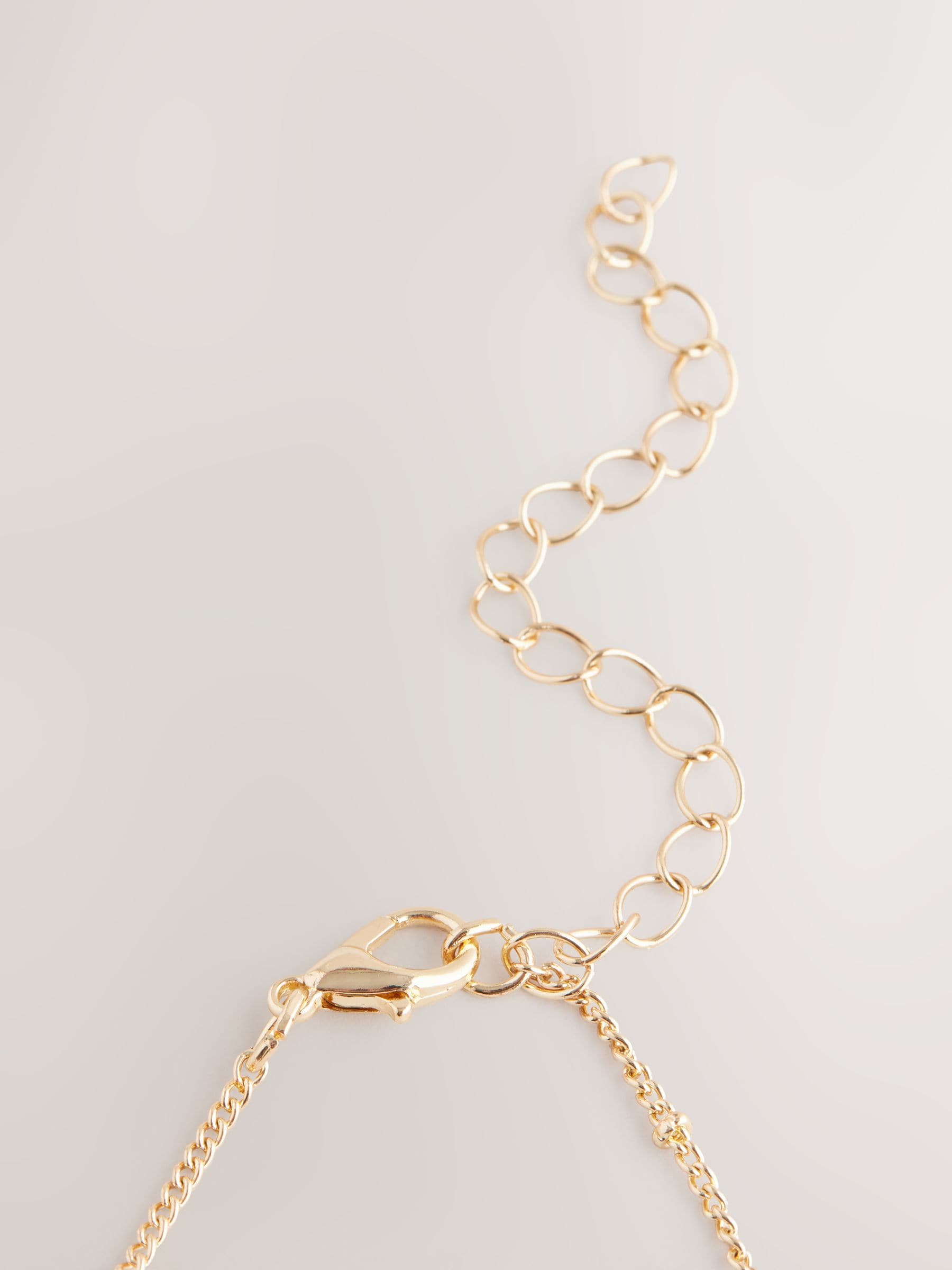 Gold Tone Flower Drop Necklace, UK version pendant accessory