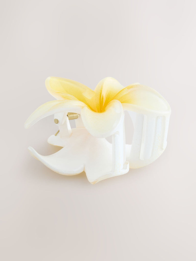 Yellow and white flower claw hair clip (British brand)