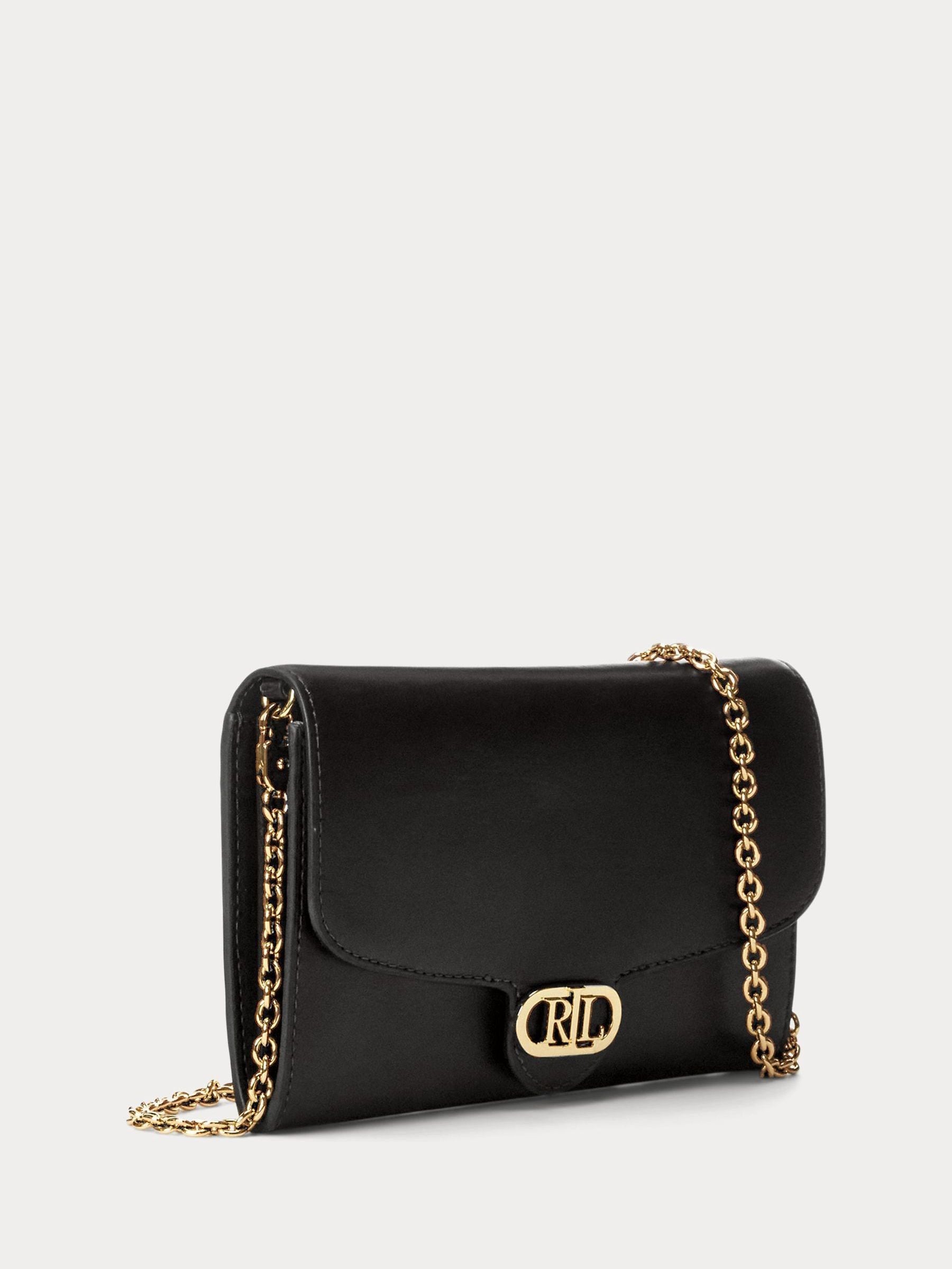 Lauren Ralph Lauren black cross-body clutch bag Adair, imported from the UK