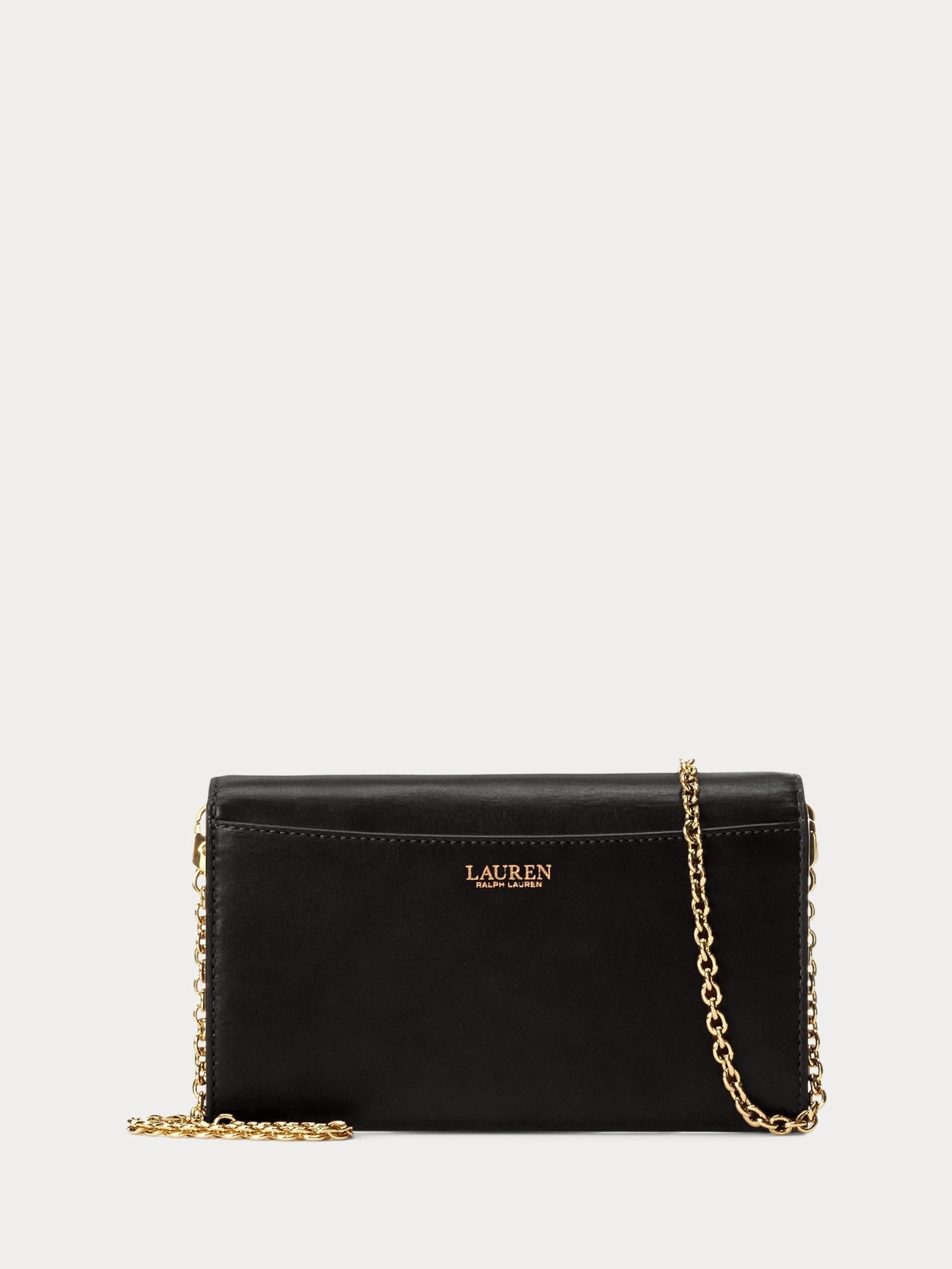 Lauren Ralph Lauren black cross-body clutch bag Adair, imported from the UK