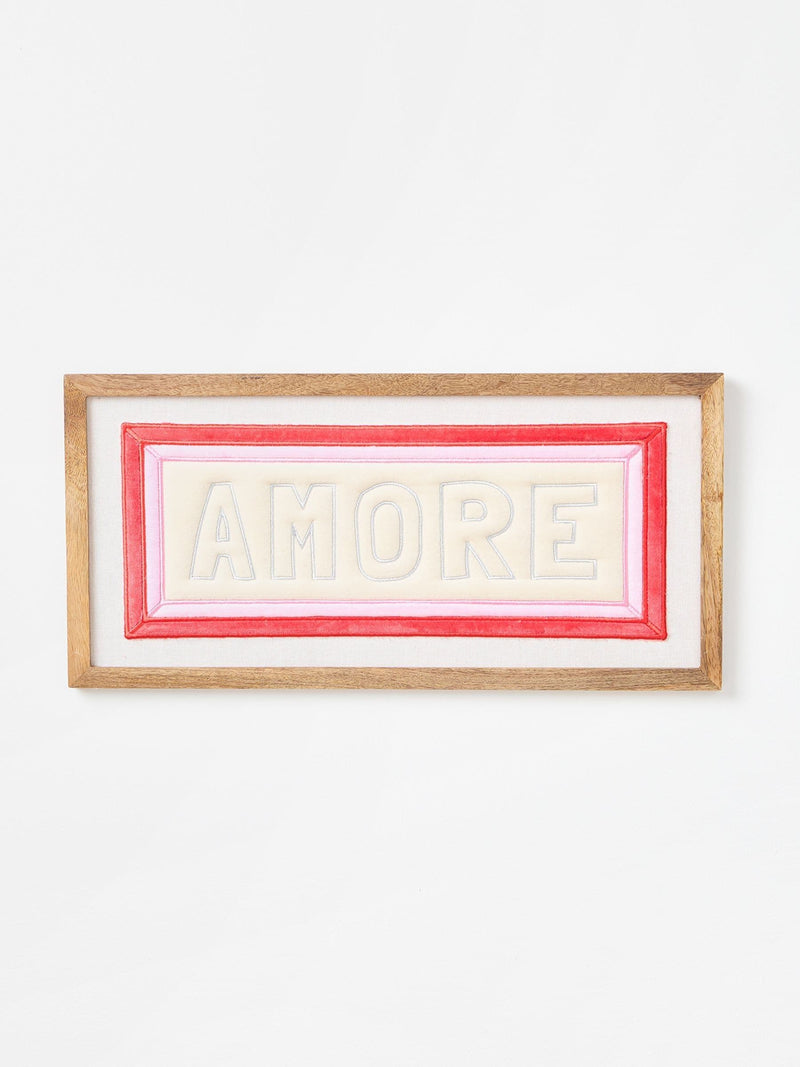 Oliver Bonas Pink Amore Fabric Framed Wall Art