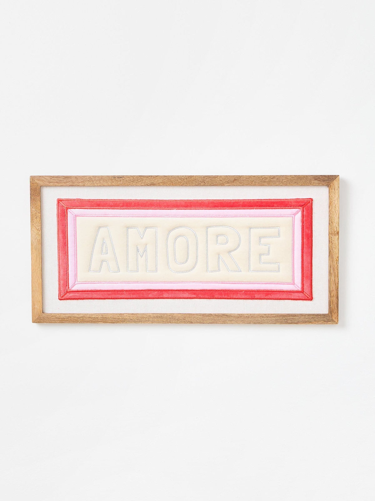 Oliver Bonas Pink Amore Fabric Framed Wall Art