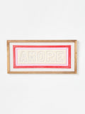 Oliver Bonas Pink Amore Fabric Framed Wall Art