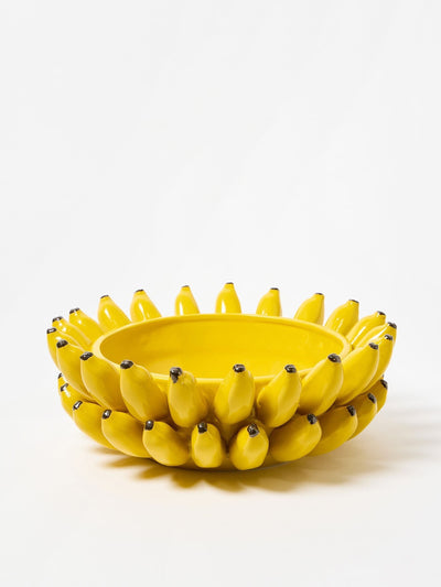 Oliver Bonas Gelbe Keramik-Bananen-Servierschale 35cm