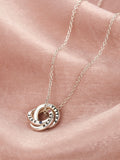 Posh Totty Designs sterling silver personalised birthstone Russian ring necklace, imported from the UK