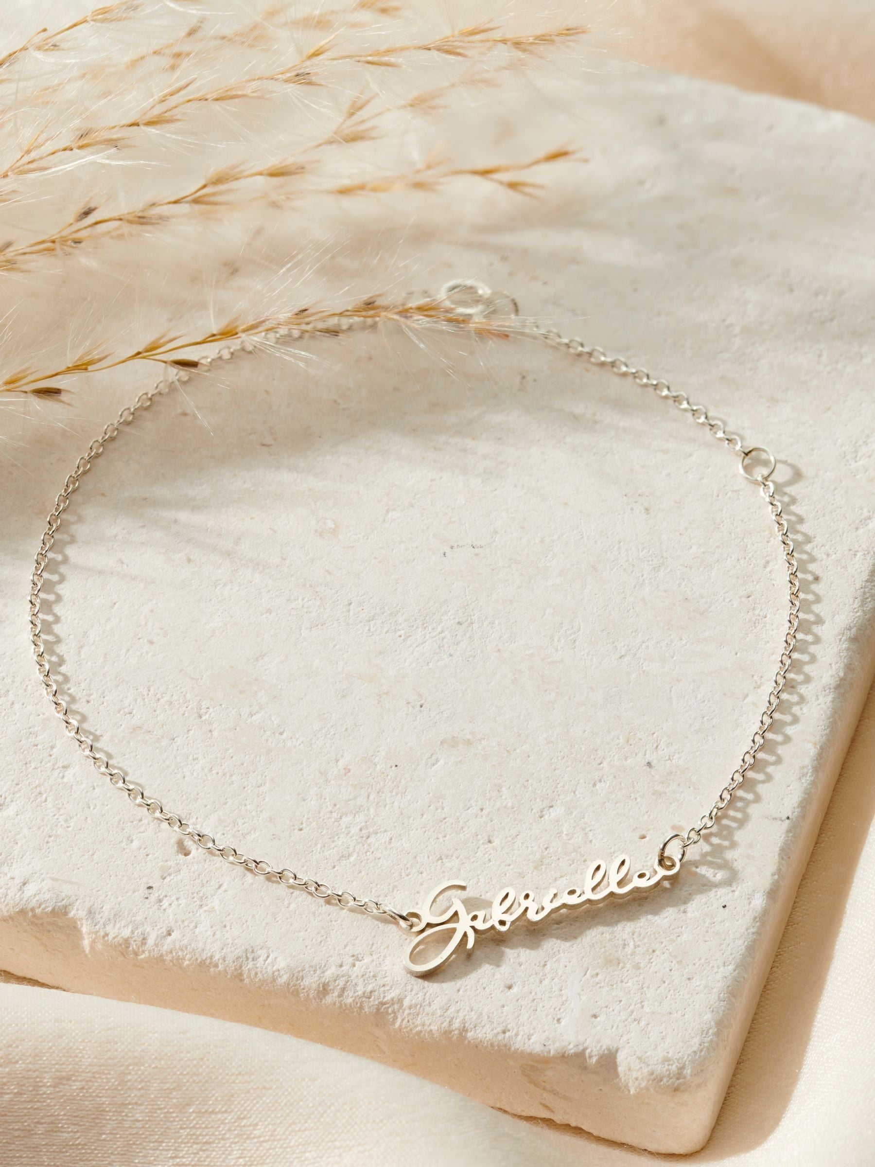 Posh Totty Designs Sterling Script Name Bracelet, imported from the UK