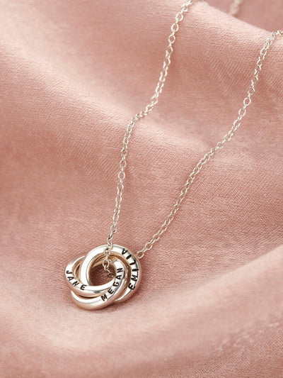 Next Posh Totty Designs Sterling Silver Personalised Micro Russian Ring Necklace- Buy online at McGrocer