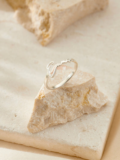 Next Posh Totty Designs Sterling Silver Script Name Ring- Buy online at McGrocer