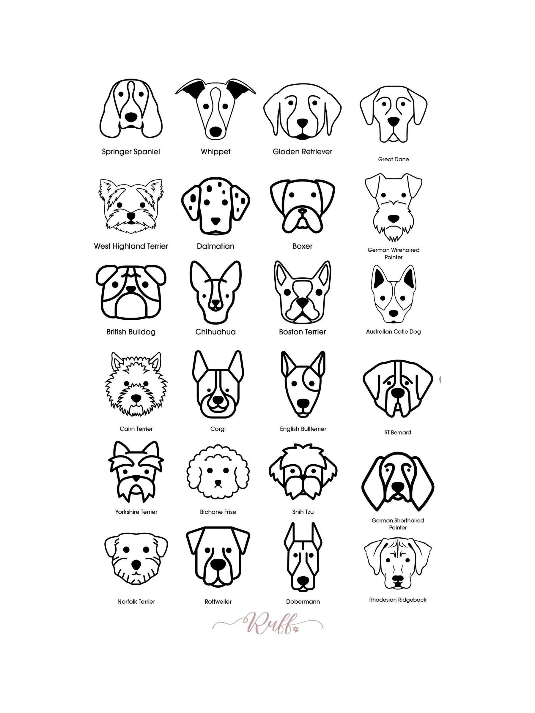RUFF personalised dog face cushion 40x40cm, imported from the UK