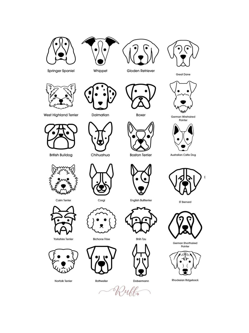 RUFF personalised dog face cushion 40x40cm, imported from the UK