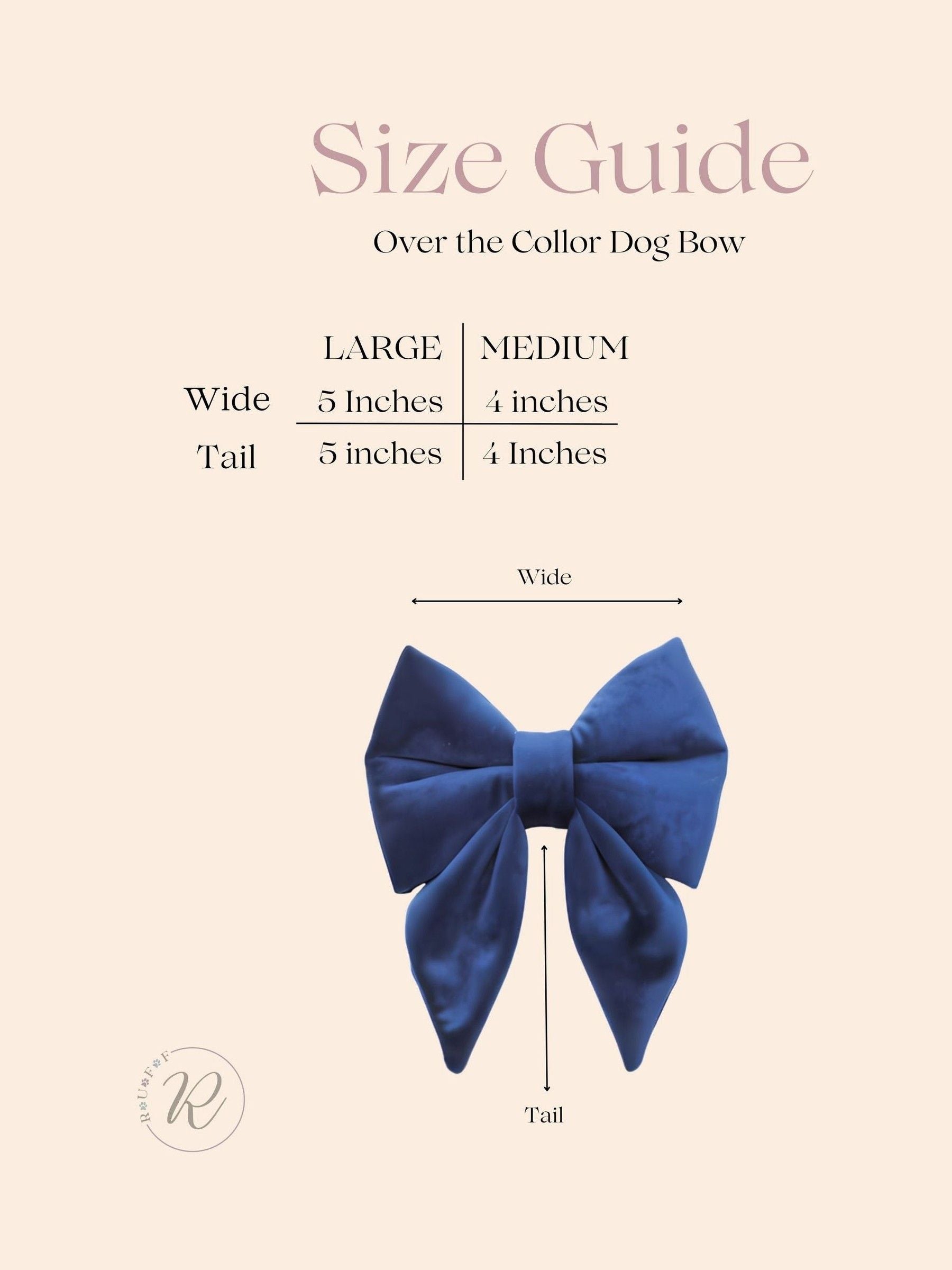 RUFF velvet embroidered dog bow - British product