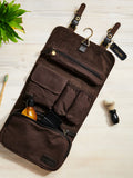 Posh Totty Designs personalised leather satchel wash bag, UK version