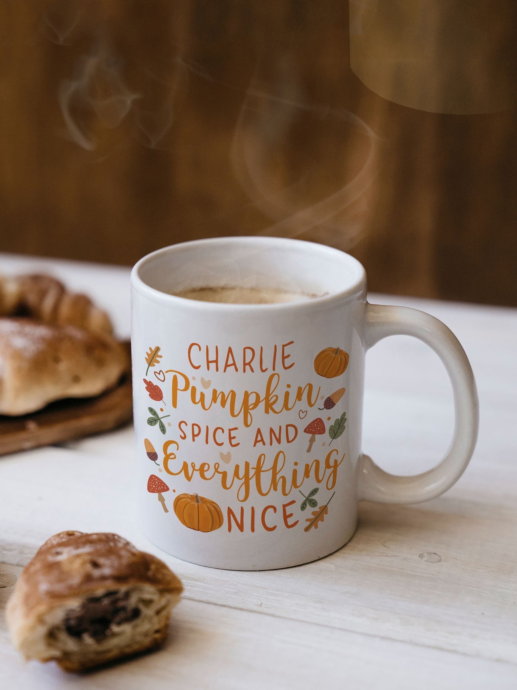11oz Ceramic Mug with Personalised Pumpkin Spice Design
