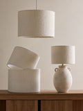 White boucle easy fit ceiling lamp shade (British brand)